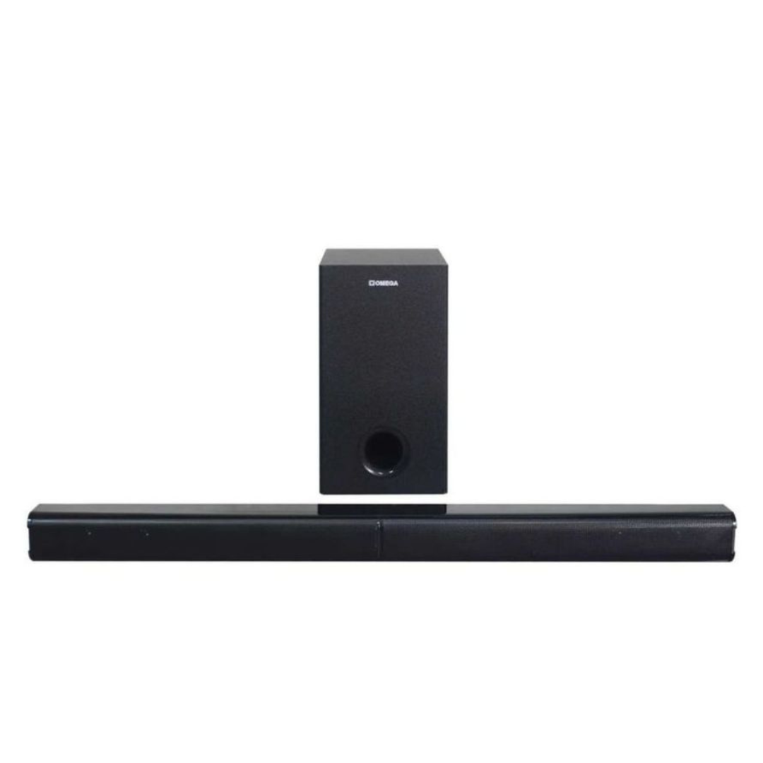 Omega 2.1 Soundbar with Wired Subwoofer-Deep Bass