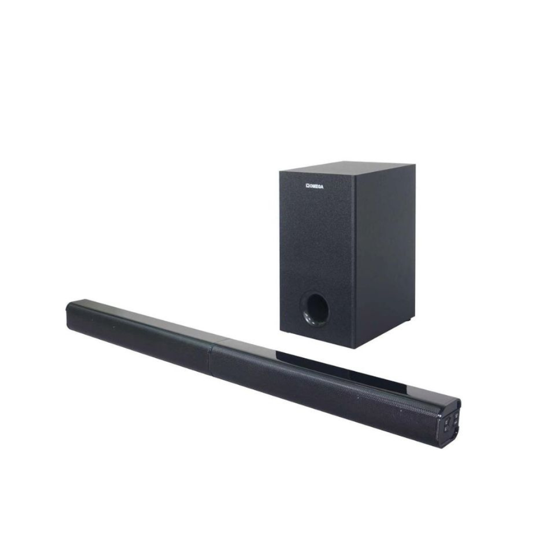 Omega 2.1 Soundbar with Wired Subwoofer-Deep Bass