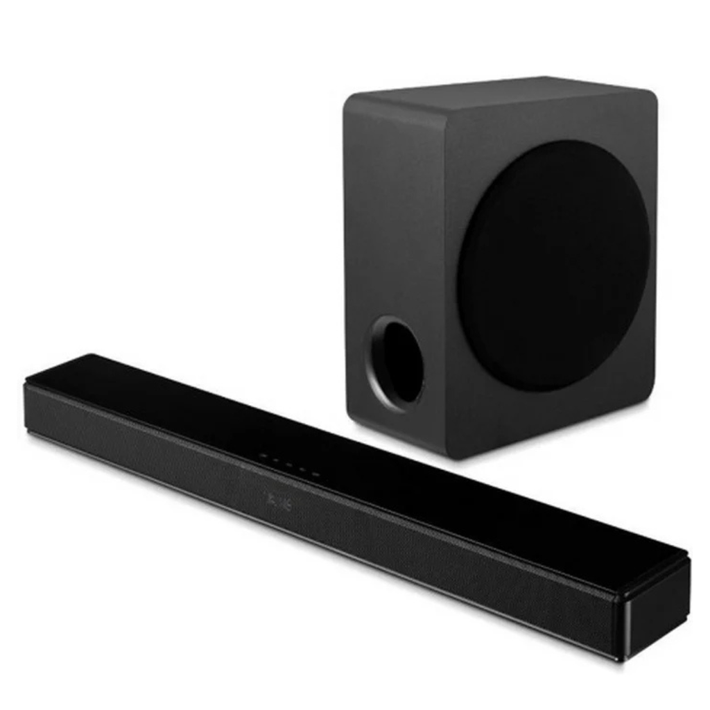 Omega 2.1 Soundbar with Wired Subwoofer- Deep Bass & Clear Audio